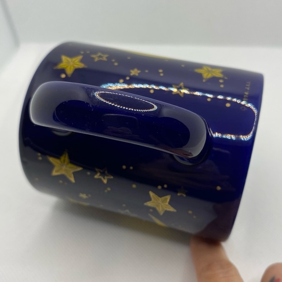 Vintage 1994 J.I.I. Cobalt Blue Moon Stars Mug Celestial JII 90s Yellow Zodiac - Picture 8 of 16